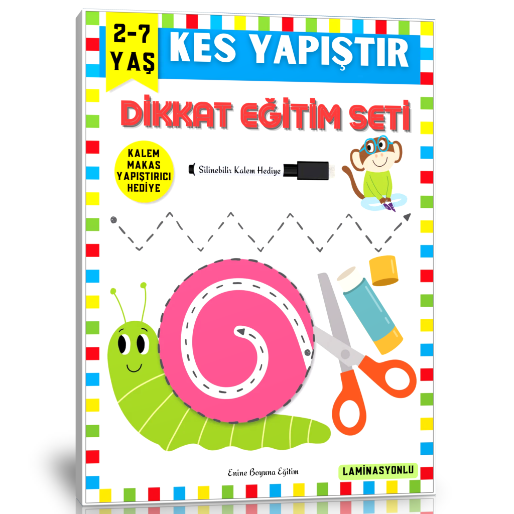 2-7 YAŞ Kes Yapıştır Dikkat Eğitim Seti 