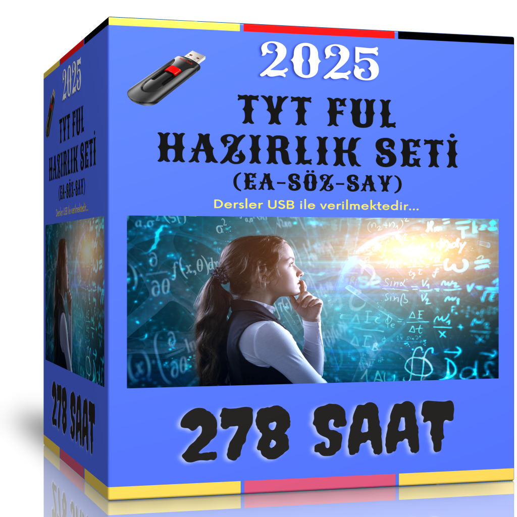 2024 TYT Ful Hazırlık Görüntülü Eğitim Seti (278 Saat Anlatım)