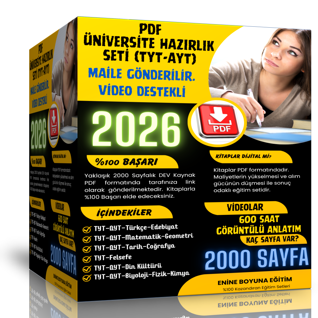 2025 Üniversite Hazırlık Seti (Video Destekli PDF Ders Notları)