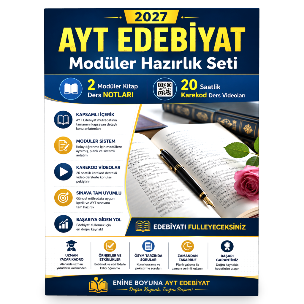 2026 AYT Edebiyat Modüler Set (2 Modüler Kitap + 20 Saatlik Özel Ders Anlatımı)