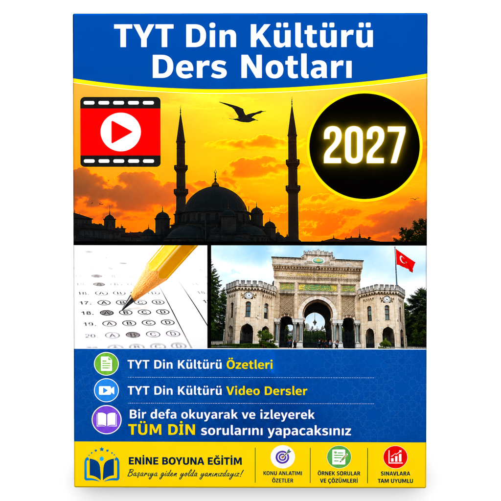2026 TYT Din Kültürü ve Ahlak Bilgisi Ders Notları (Video Dersler)