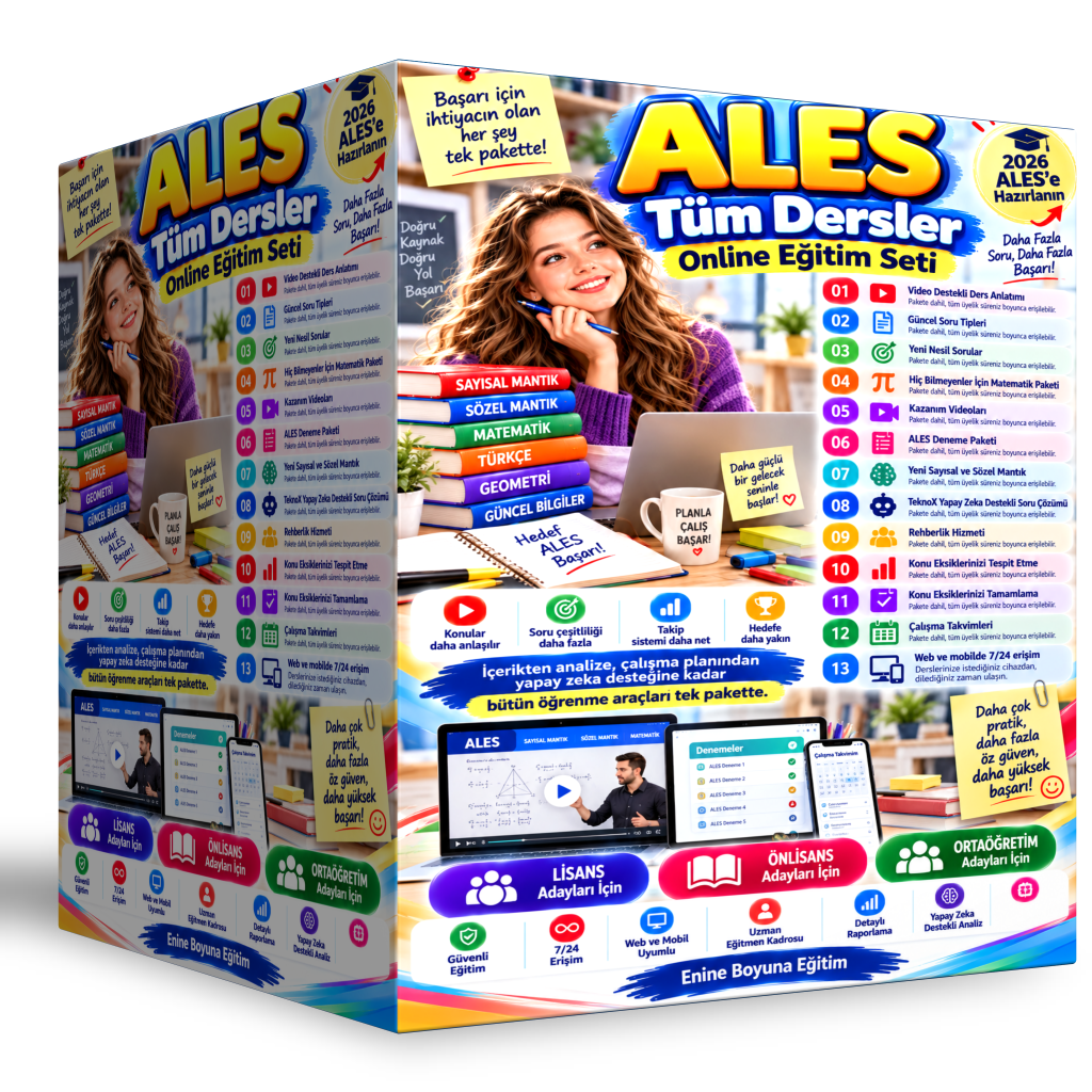 2027 ALES Tüm Dersler Online Eğitim Seti