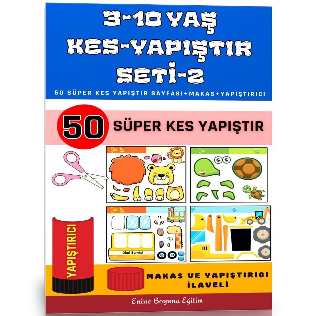 3-10 Yaş KES YAPIŞTIR Seti-2 (50 Tam Sayfa)