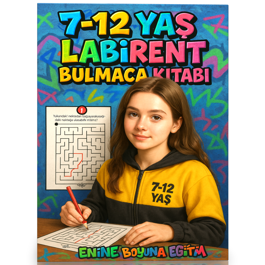 7-12 YAŞ Labirent Bulmaca Kitabı (100 Labirent Cevaplarıyla)