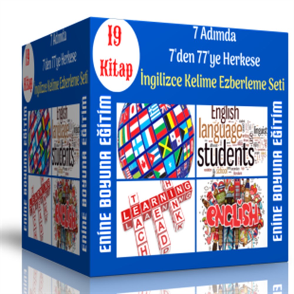 7 Adımda İngilizce Kelime Ezberleme Kitap Seti (19 Fasikül Renkli Kitap)