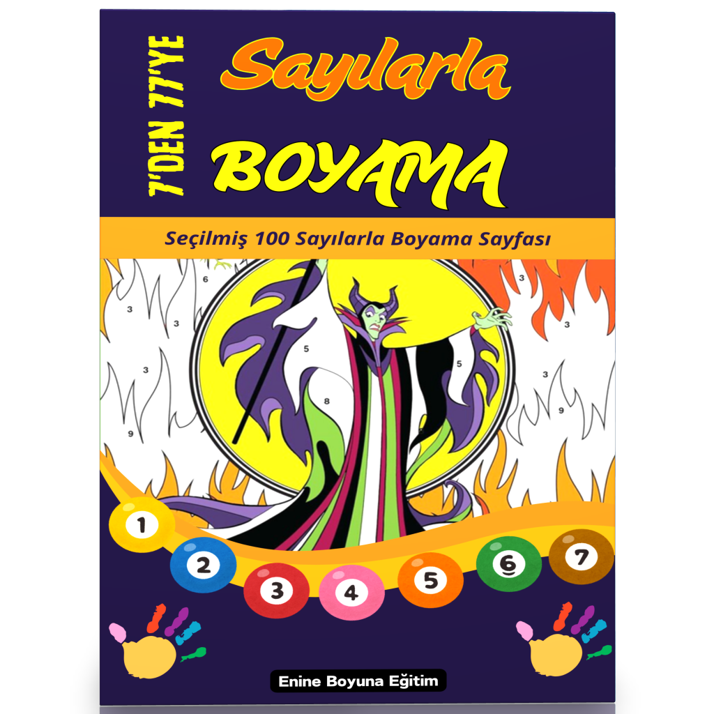 7'den 77'ye Sayılarla Boyama Kitabı (100 Sayfa Spiralli Boyama)