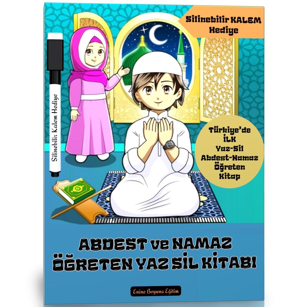 Abdest ve Namaz Öğreten YAZ Sil Kitabı (Laminasyonla Kaplı)