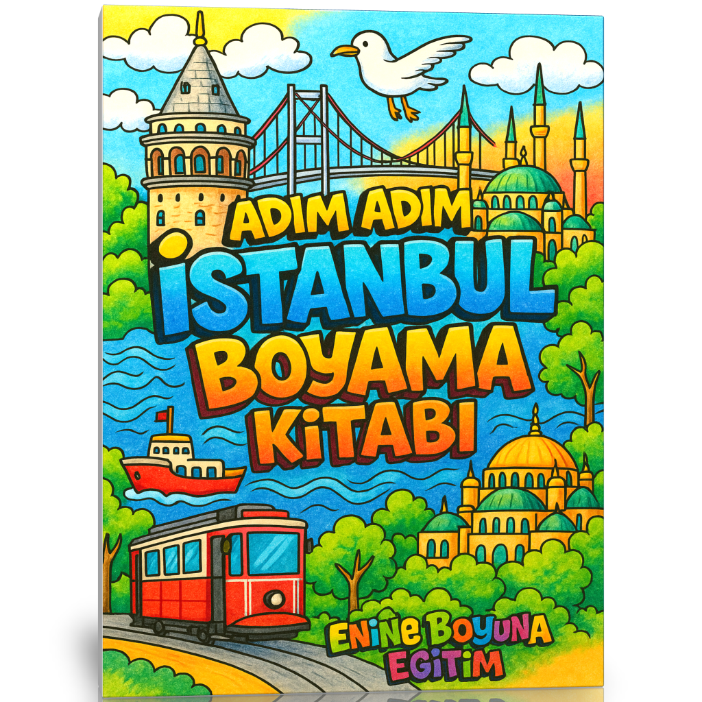 Adım Adım İstanbul Boyama Kitabı (40 İstanbul Gözdesi Boyama Sayfası)