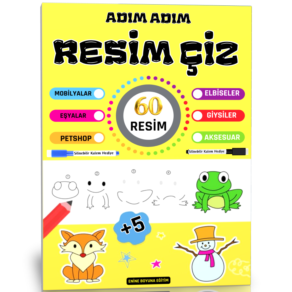 Adım Adım Resim Çiz-SİL-Öğren Seti 