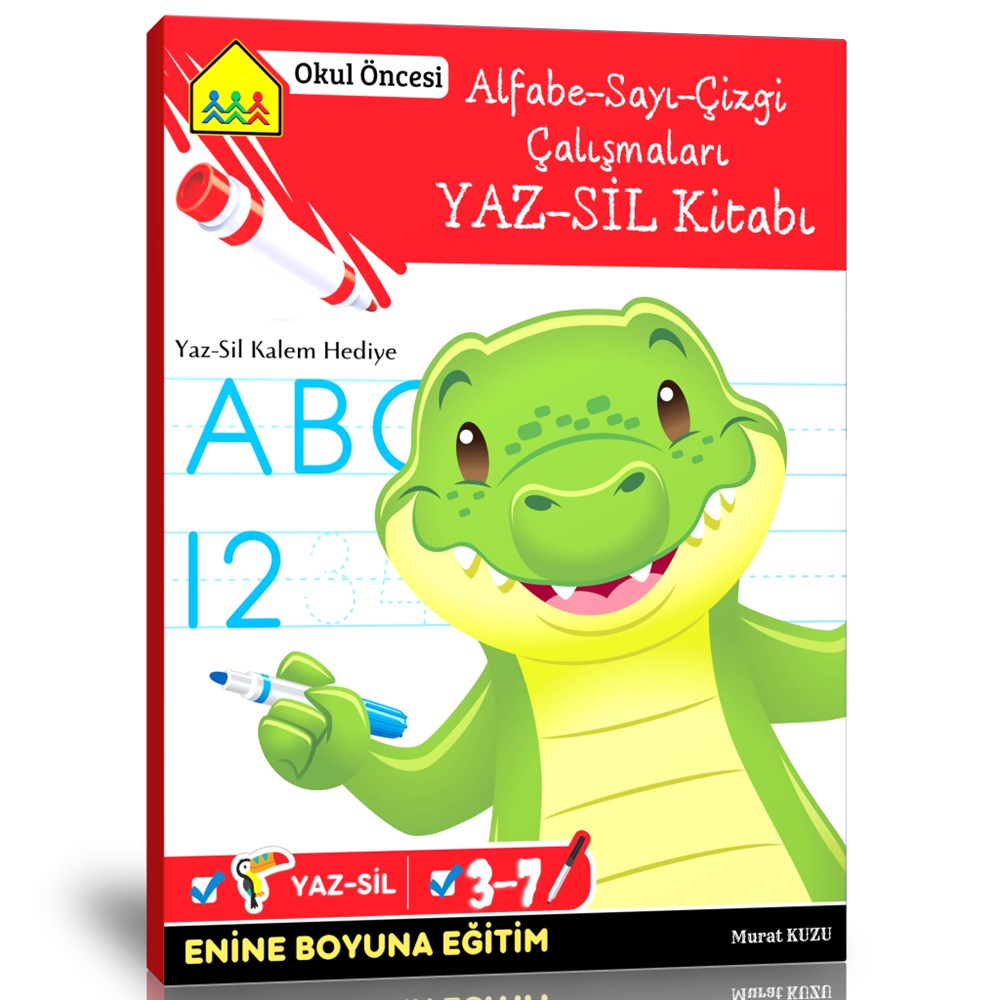 Alfabe-Sayı-Çizgi Çalışmaları YAZ SİL Kitabı