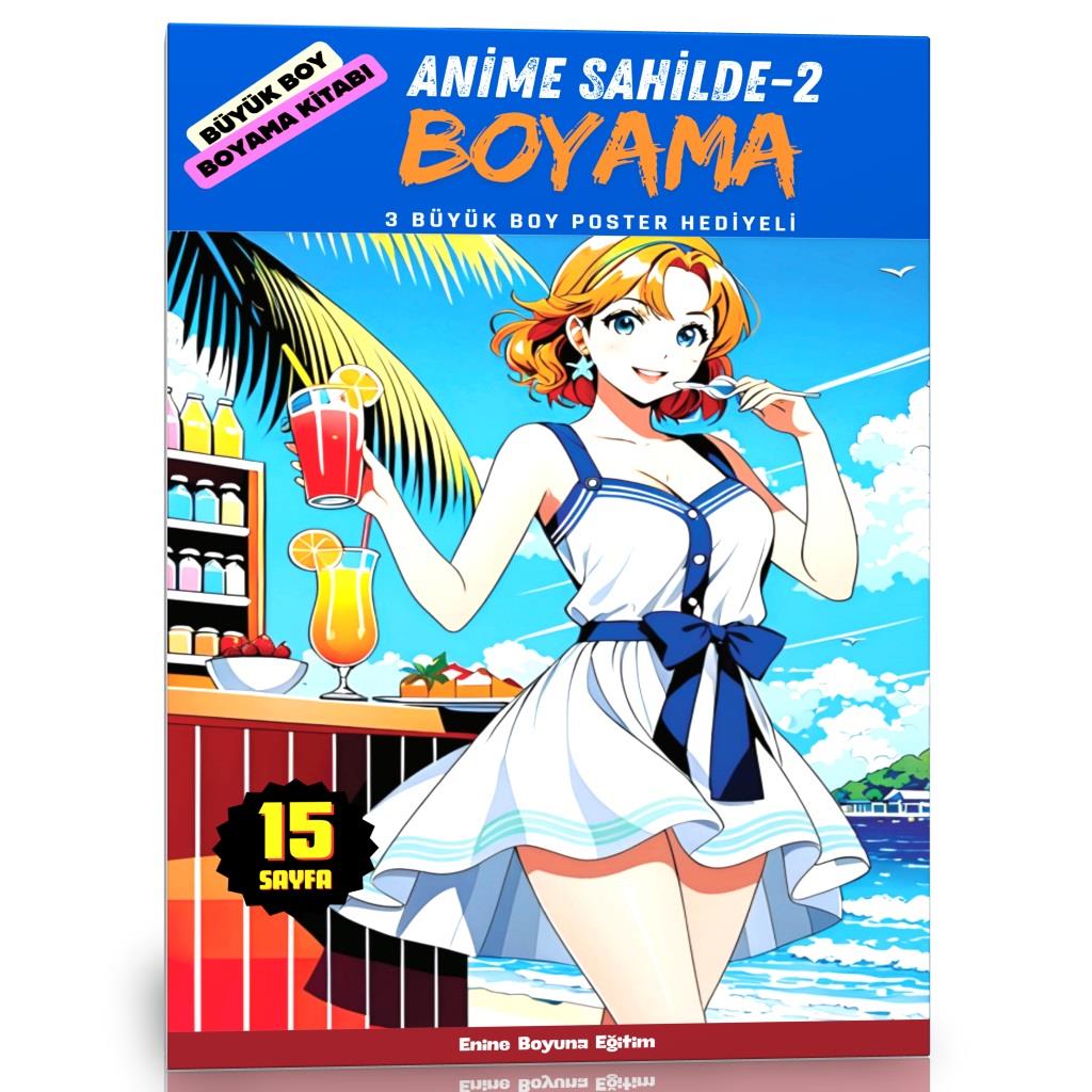 Anime Sahilde Boyama Kitabı-1 (Büyük BOY)