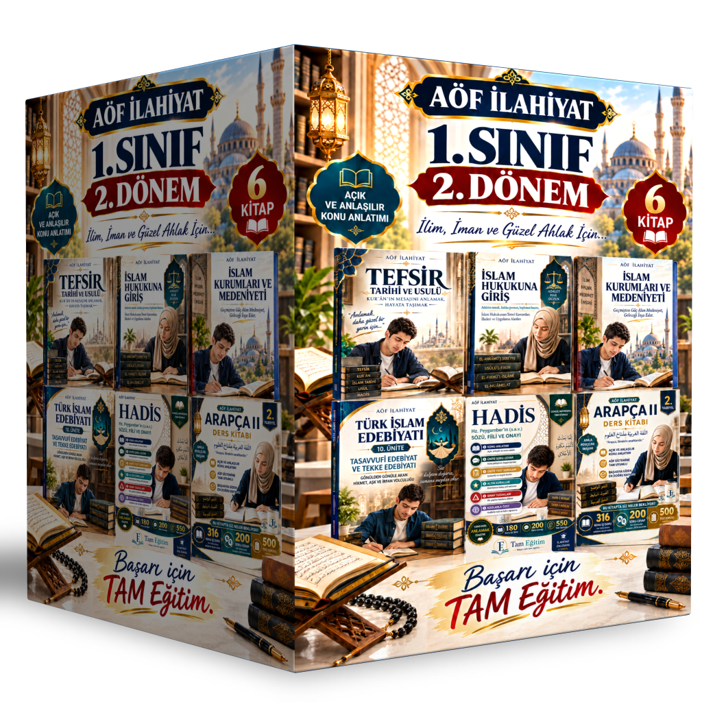 AÖF İLAHİYAT 2. YARIYIL TAM PAKET – 6 KİTAP