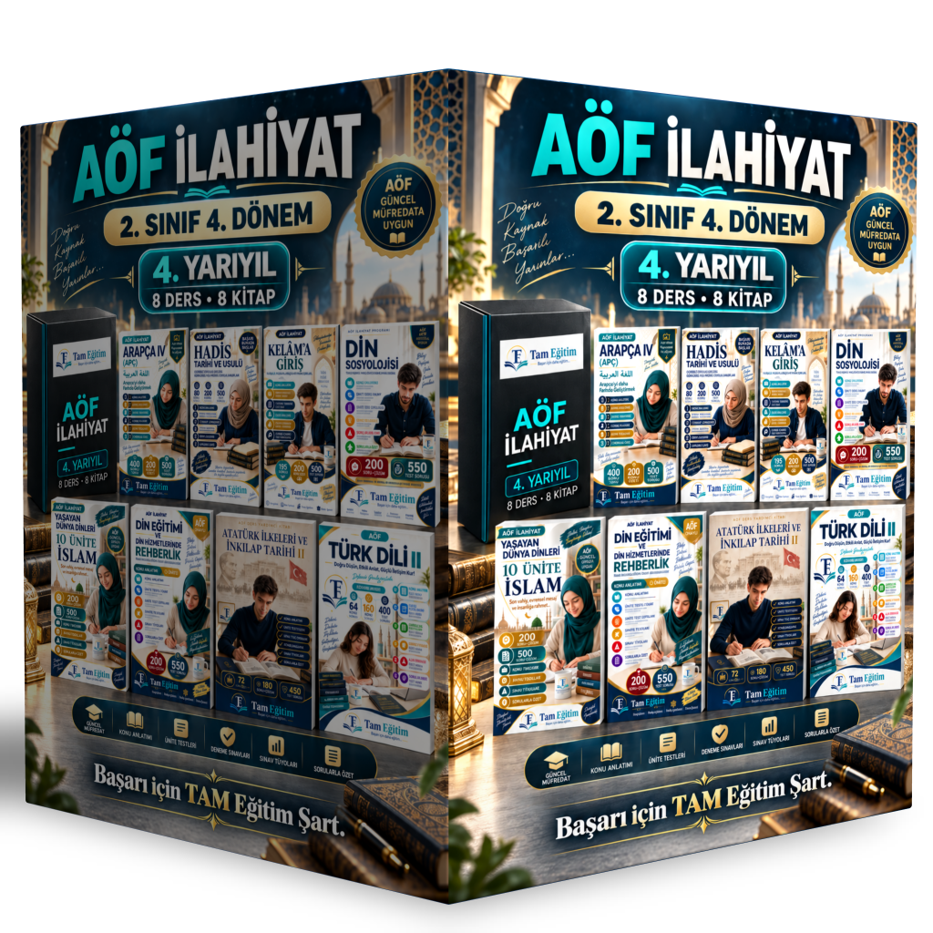 AÖF İlahiyat 4. Yarıyıl Tam Paket – 8 Kitap