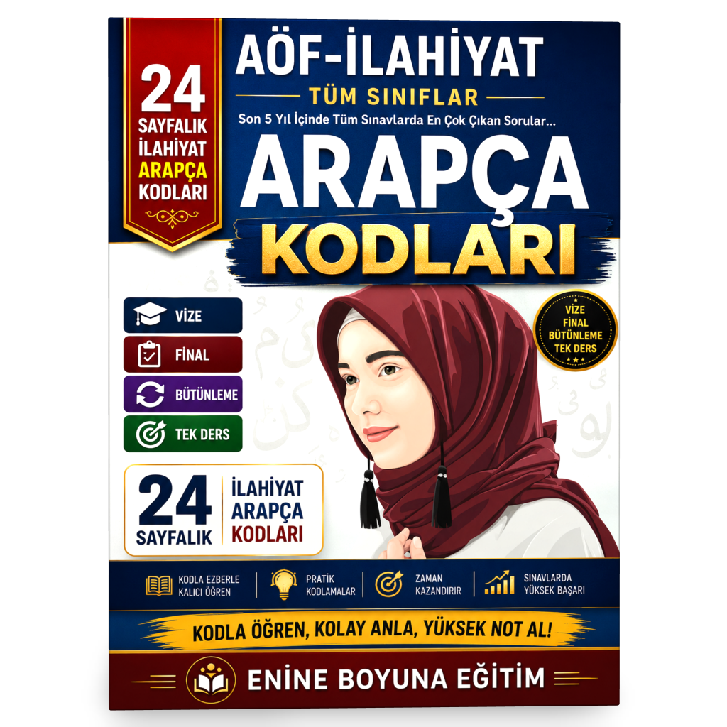 AÖF İLAHİYAT ARAPÇA – TÜM SINIFLAR İÇİN (Kodlarla ARAPÇA)