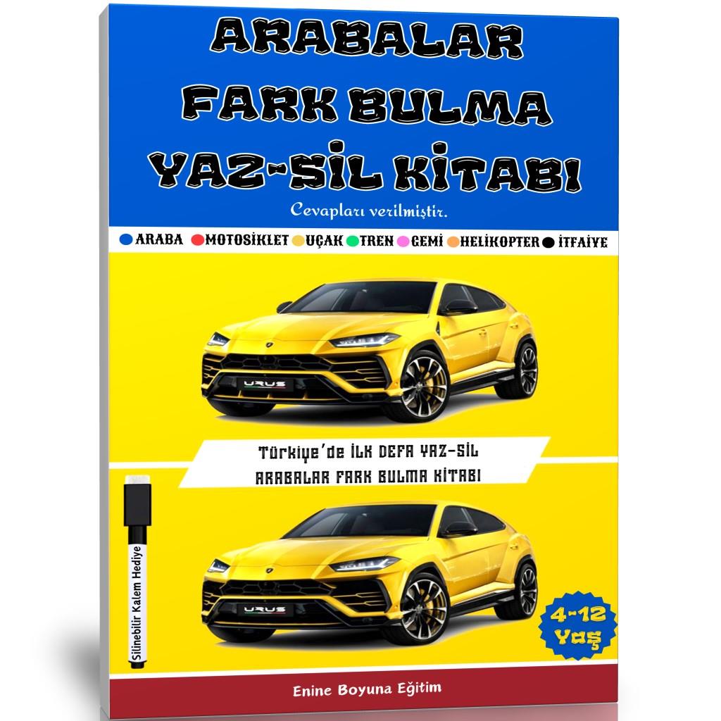 Arabalar Fark Bulma YAZ-SİL Kitabı 