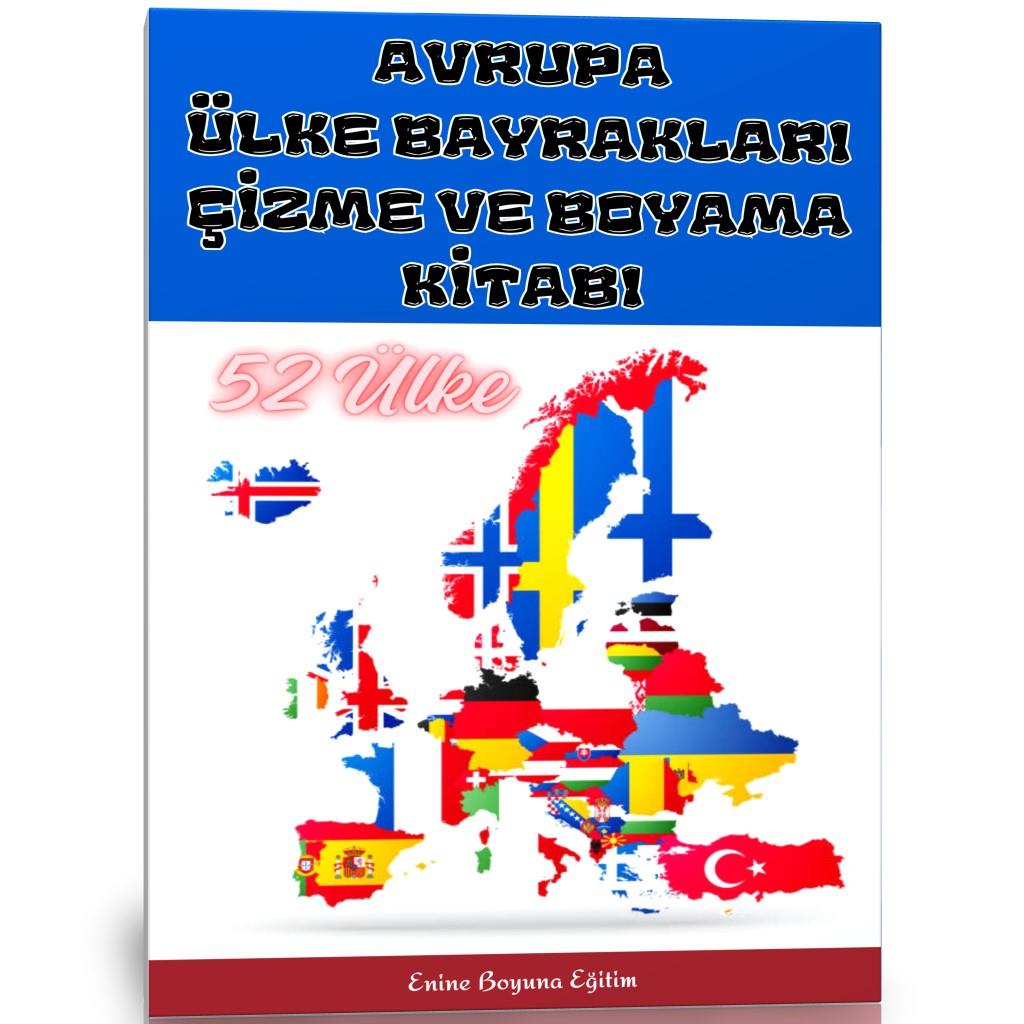 Avrupa Ülkeleri Bayrağı Çizme ve Boyama Kitabı