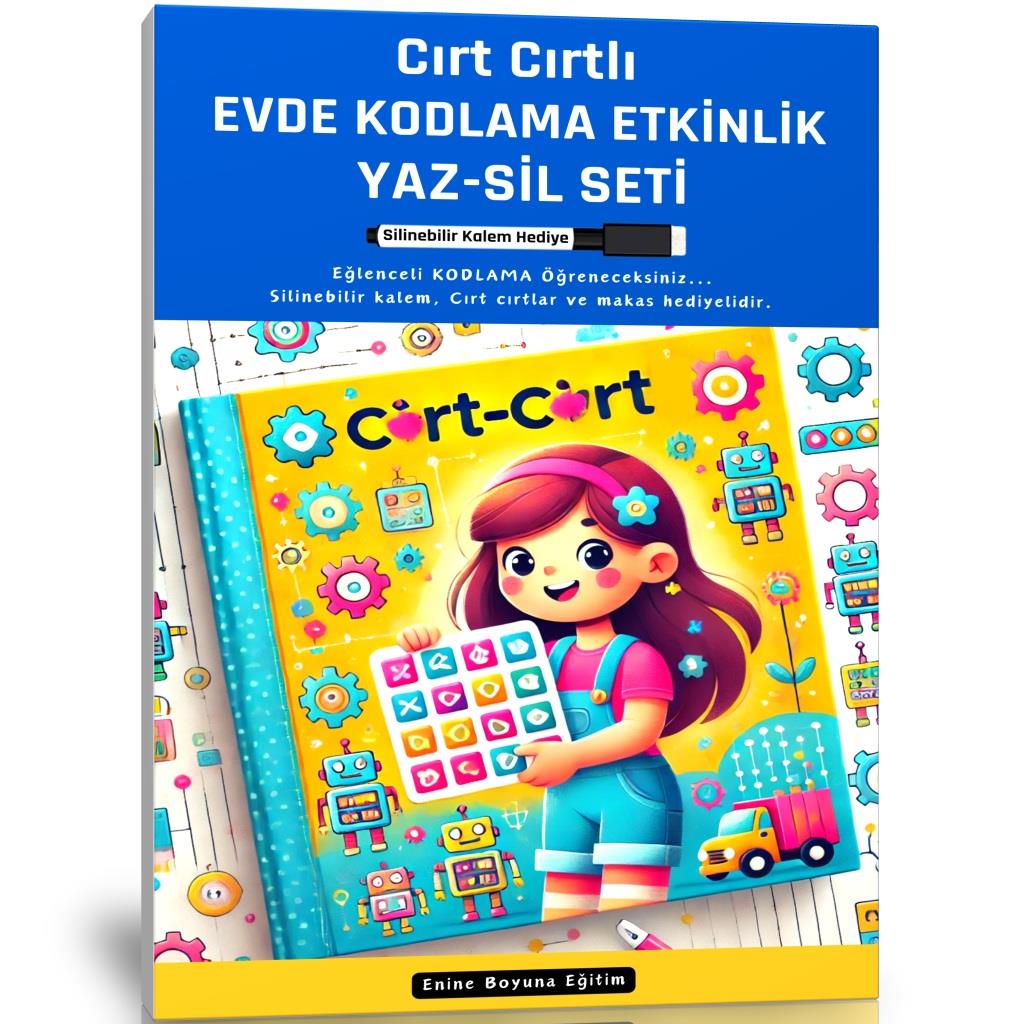 Cırt Cırtlı Evde KODLAMA Etkinlik YAZ-SİL Kitabı