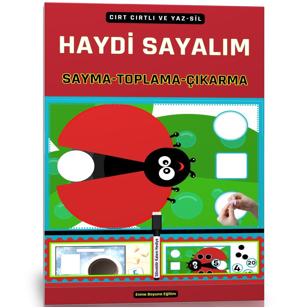 Cırt Cırtlı Haydi Sayalım (Sayma-Toplama-Çıkarma) YAZ-SİL Kitabı