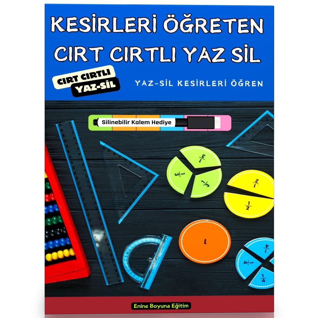 Cırt Cırtlı Kesirleri Öğreten YAZ-SİL Kitabı