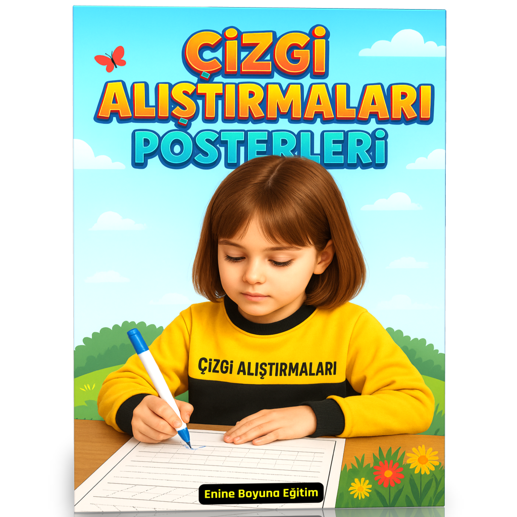 Çizgi Alıştırmaları Posterleri YAZ-SİL (8 A3 Zincirli POSTER)
