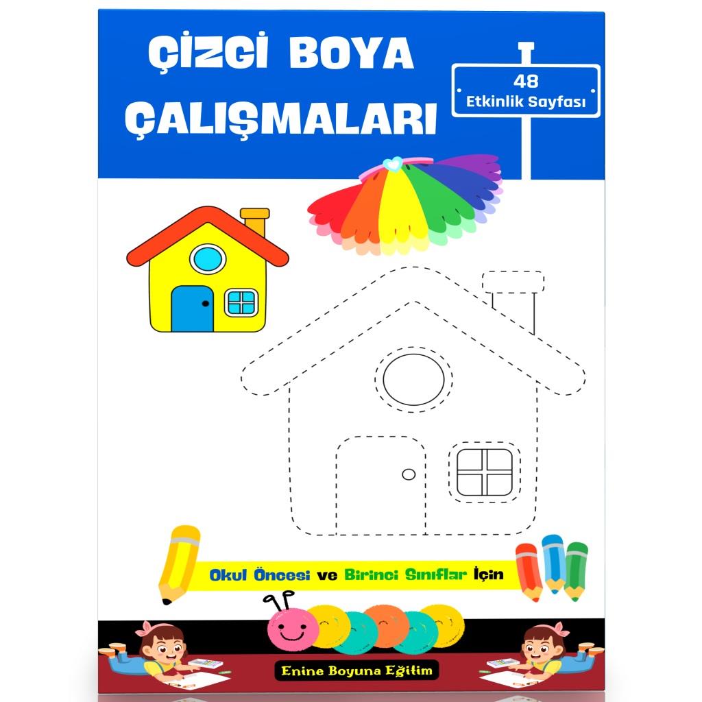 Çizgi Boyama Çalışmaları Kitabı (48 Çizgi BOYAMA Sayfası)