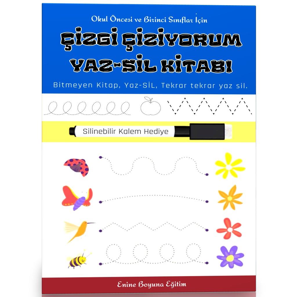Çizgi Çiziyorum YAZ-SİL Kitabı (Okul Öncesi ve Birinci Sınıflar İçin)