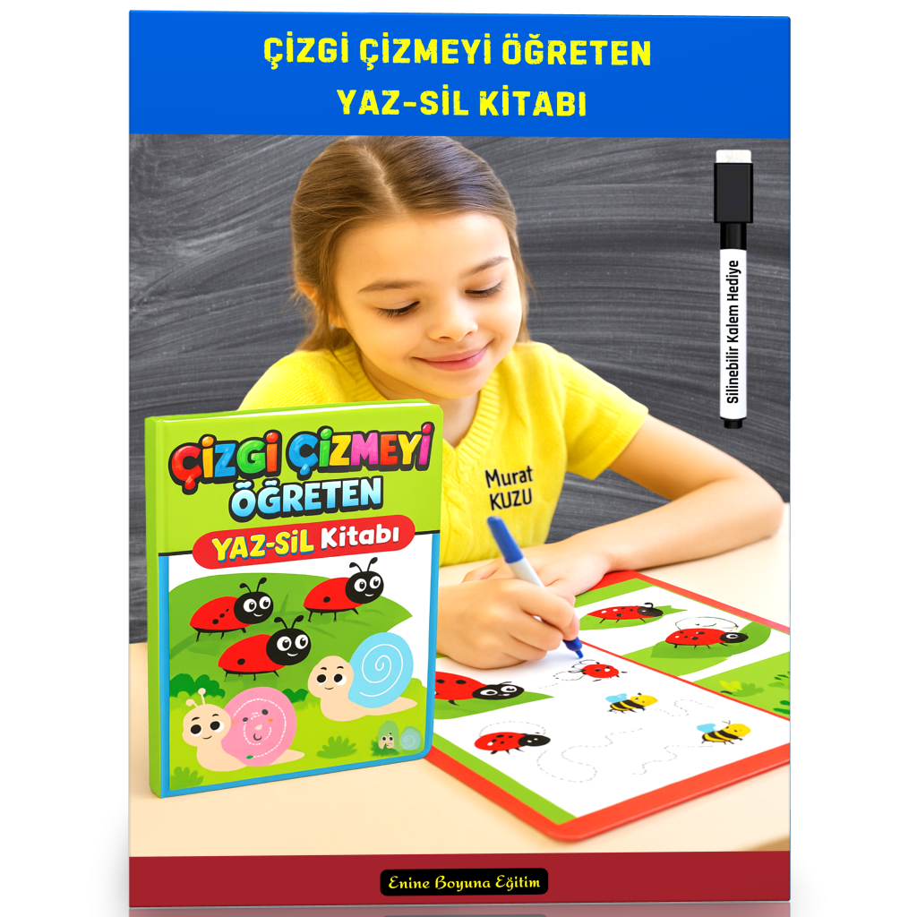 Çizgi Çizmeyi Öğreten YAZ-SİL Kitabı