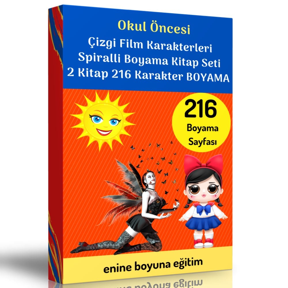 Çizgi Film Kahramanları Süper Boyama Spiralli Kitap Seti (2 Spiralli Kitap)