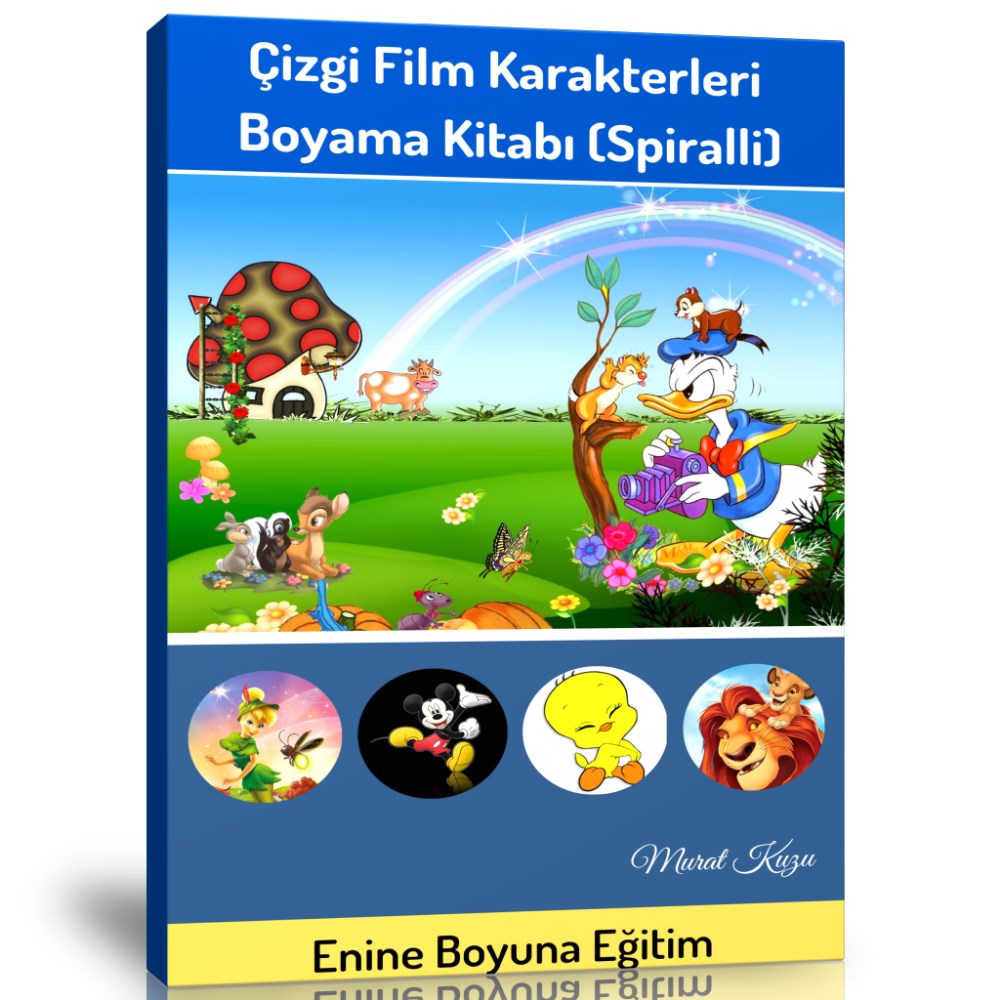 Çizgi Film Karakterleri Boyama Kitabı (Spiralli)