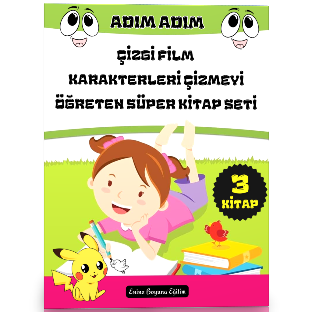 Çizgi Film Karakterleri Çizmeyi Öğreten Eğitim Seti (3 Kitap)