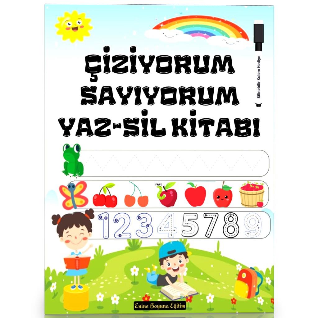 Çiziyorum-Sayıyorum YAZ-SİL Kitabı (Okul Öncesi ve Birinci Sınıflar İçin)