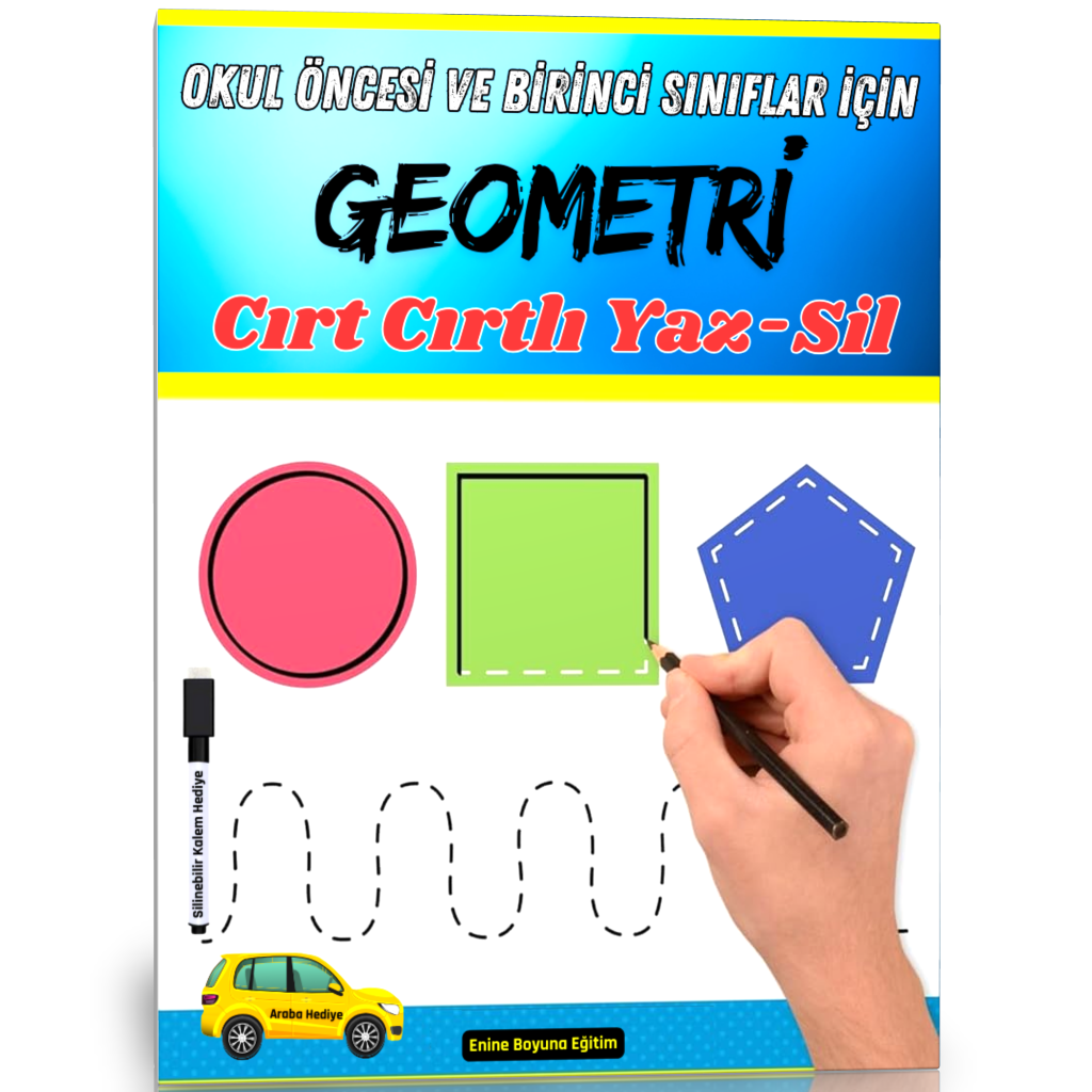 Çocuklar İçin Cırt Cırtlı Geometri YAZ-SİL Kitabı