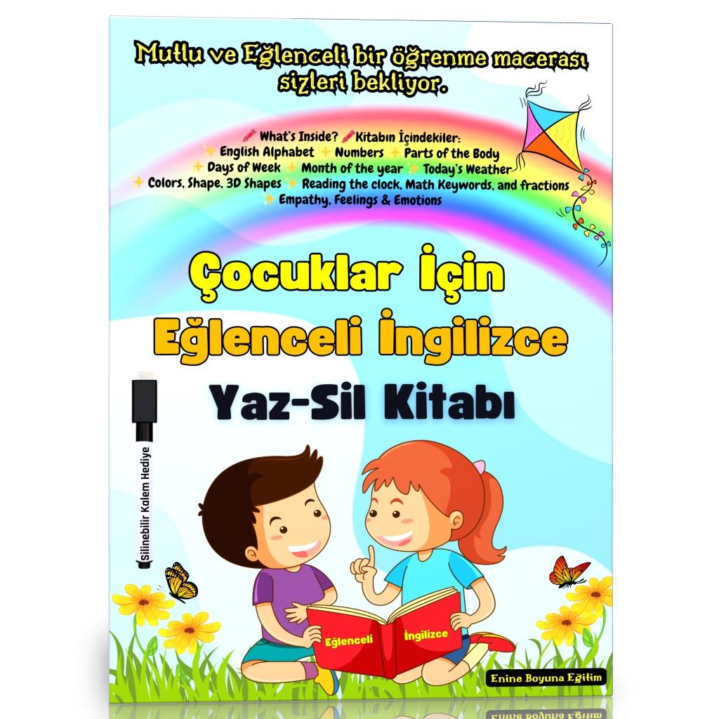 Çocuklar İçin Eğlenceli İngilizce YAZ-SİL Kitabı