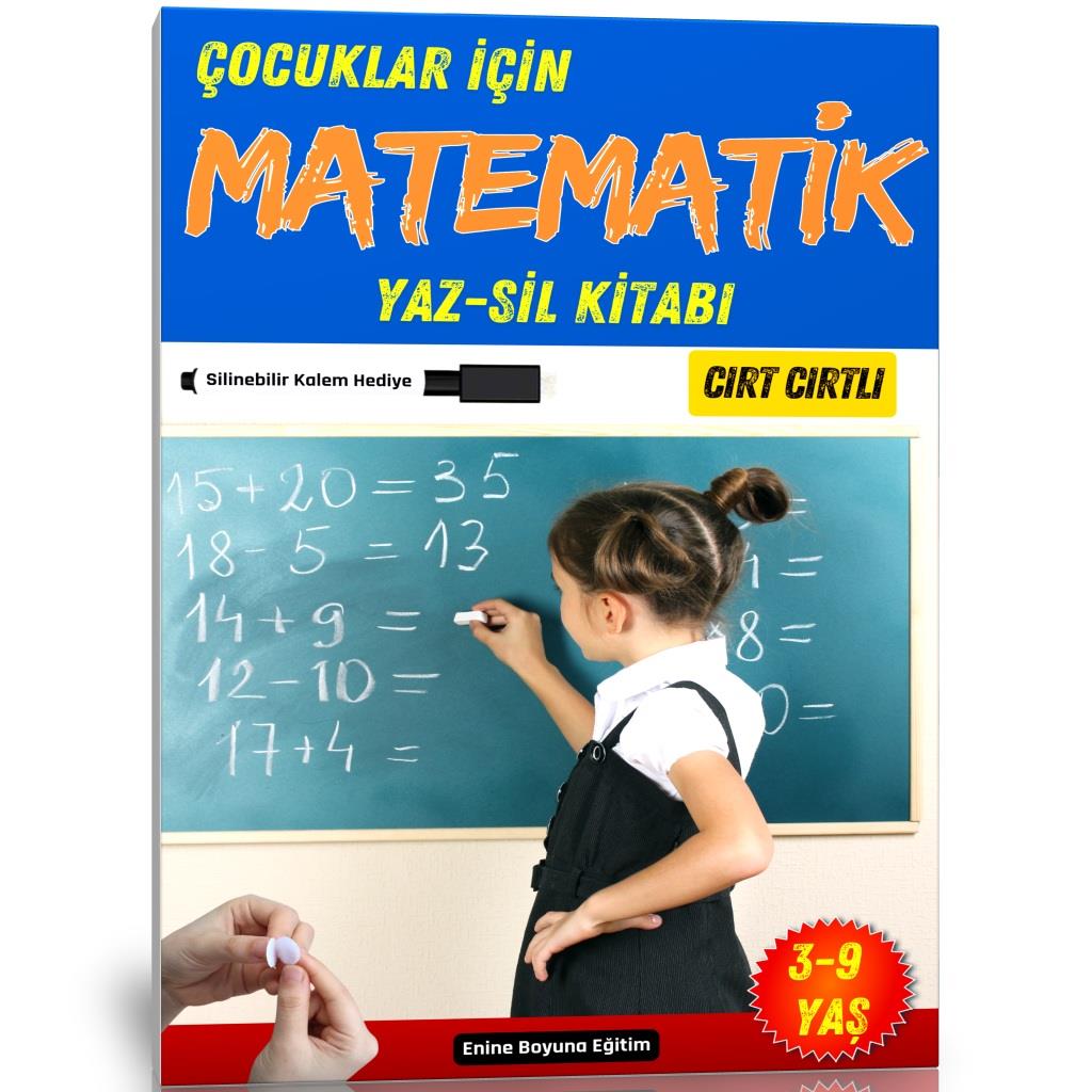 Çocuklar İçin Matematik YAZ-SİL Kitabı (Cırt Cırtlı)
