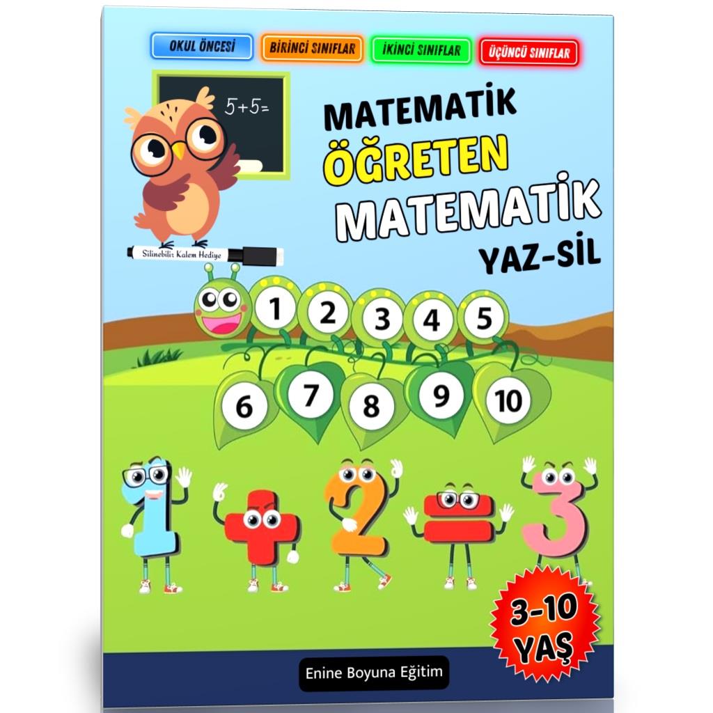 Çocuklara Matematik Öğreten YAZ-SİL Kitabı (Spiralli)