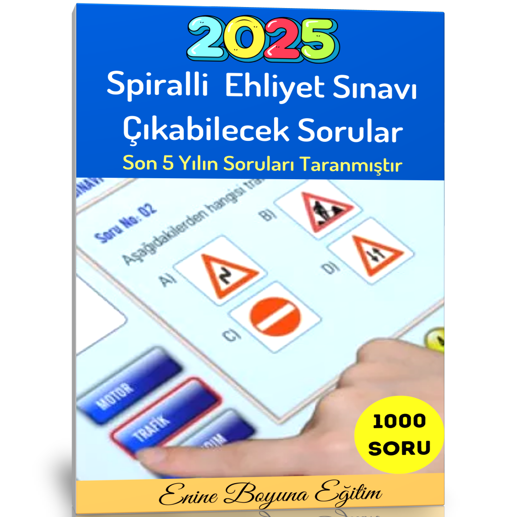 Ehliyet Sınavı Çıkabilecek Soruları (Spiralli -A5)