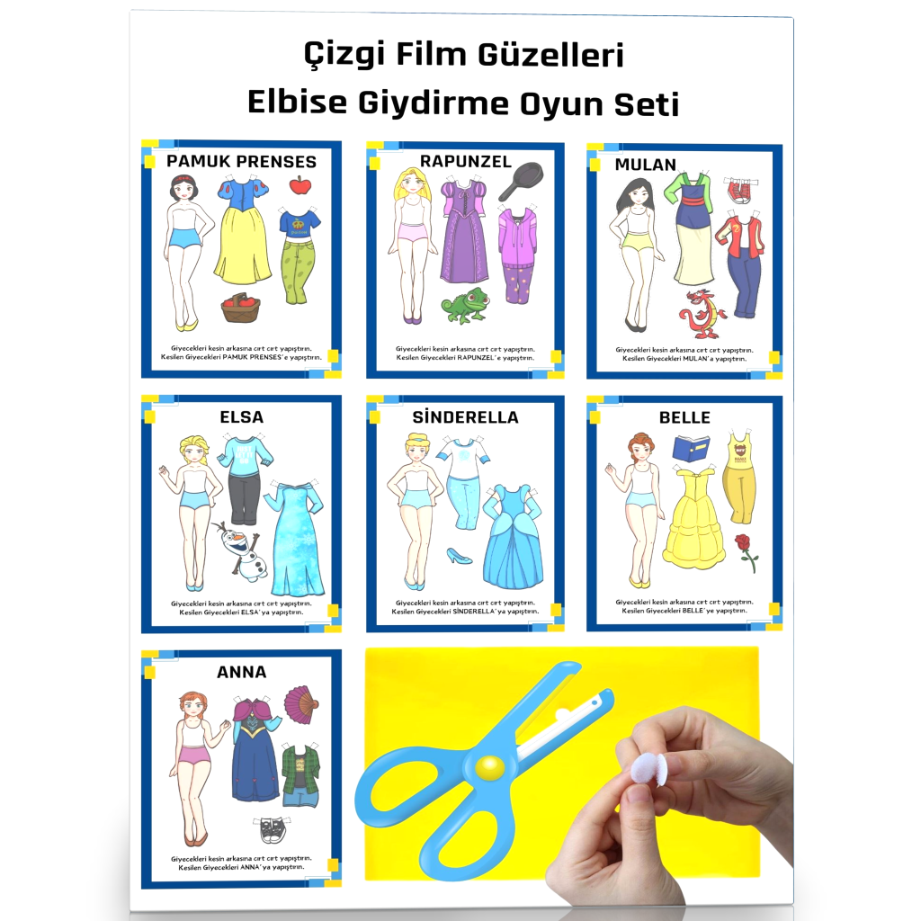 Elbise Giydirme Oyun Aktivitesi (Çizgi Film Güzelleri)