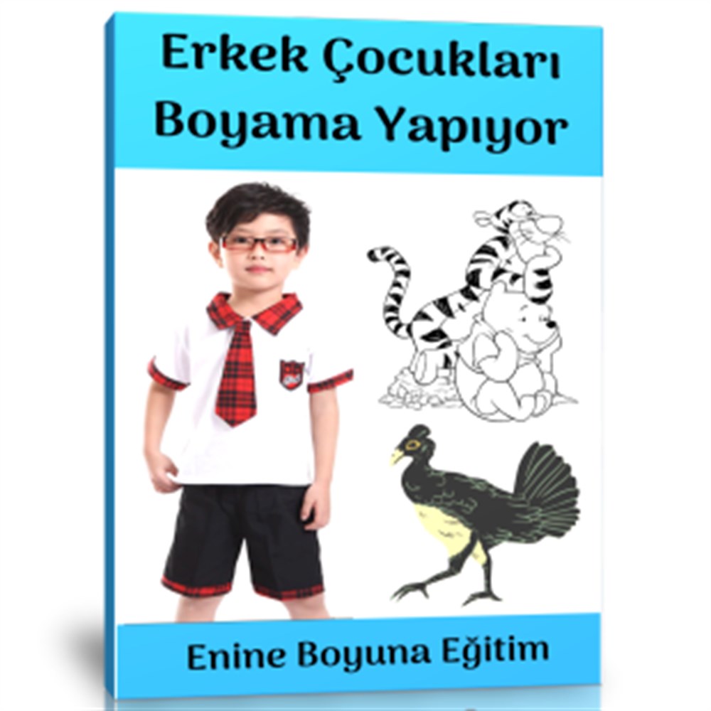 Erkek Çocukları Boyama Yapıyor Kitabı