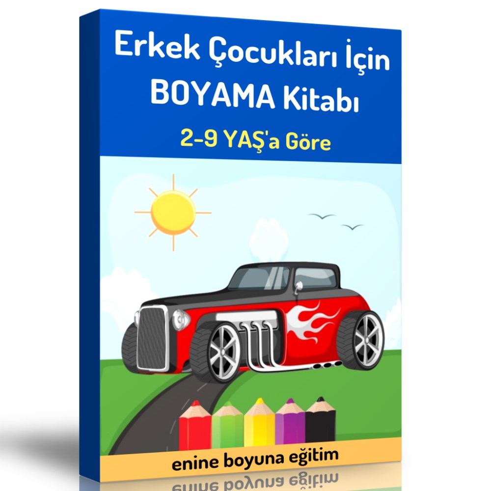 Erkek Çocukları İçin BOYAMA Kitabı (Spiralli Kitap)