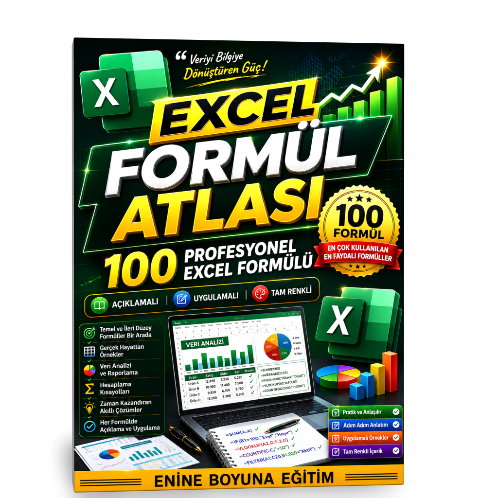 EXCEL FORMÜL ATLASI 100 Profesyonel Excel Formülü