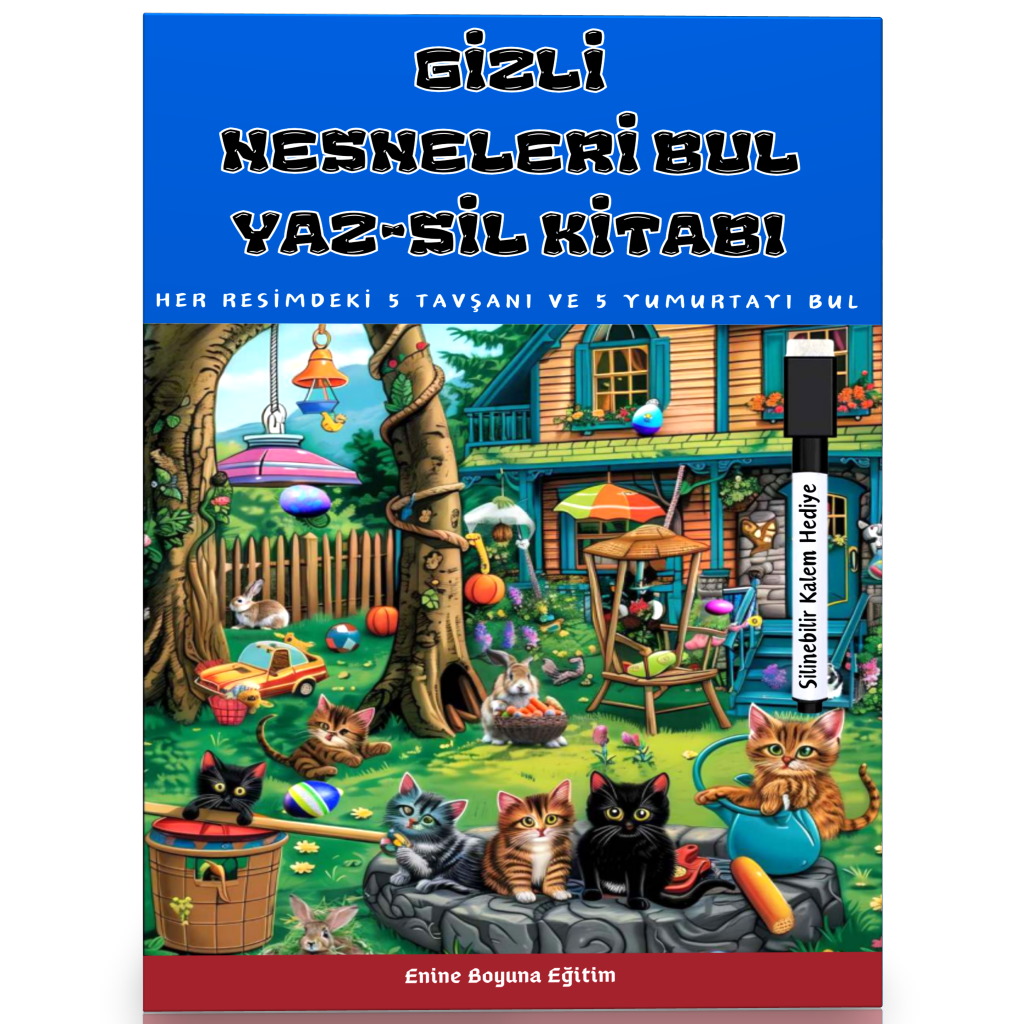 Gizli Nesneleri Bul YAZ-SİL Kitabı (Laminasyonlu)