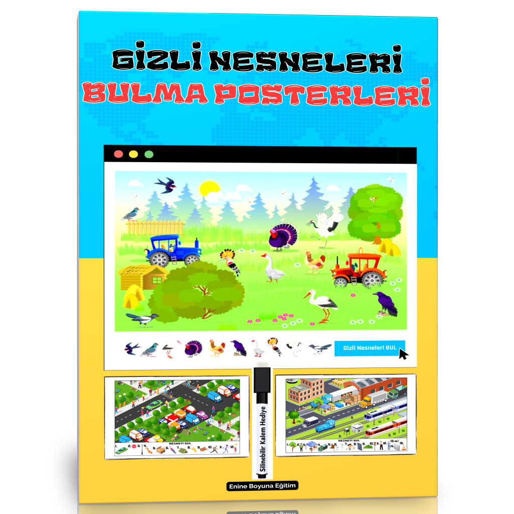 Gizli Nesneleri Bulma Posterleri (Laminasyonlu)