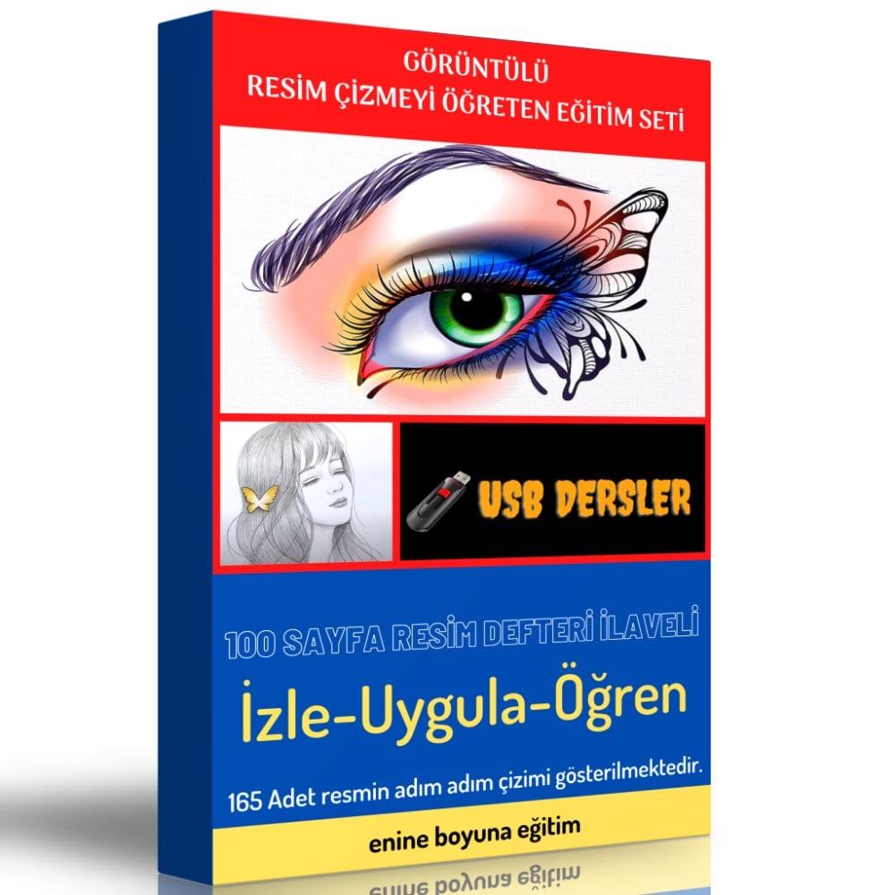 Görüntülü Resim Çizmeyi Öğreten Eğitim Seti (165 Ders)