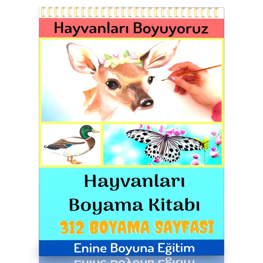 Hayvanları Boyuyoruz Spiralli Boyama Kitabı