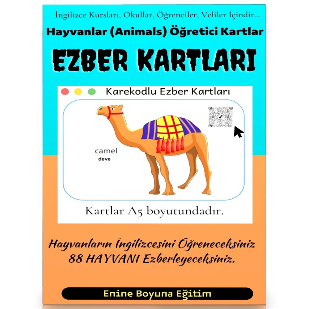 İngilizce Hayvanlar (Animals) Ezber Kartları