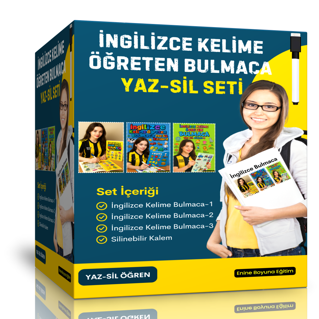 İngilizce Kelime Öğreten Bulmaca YAZ-SİL Seti