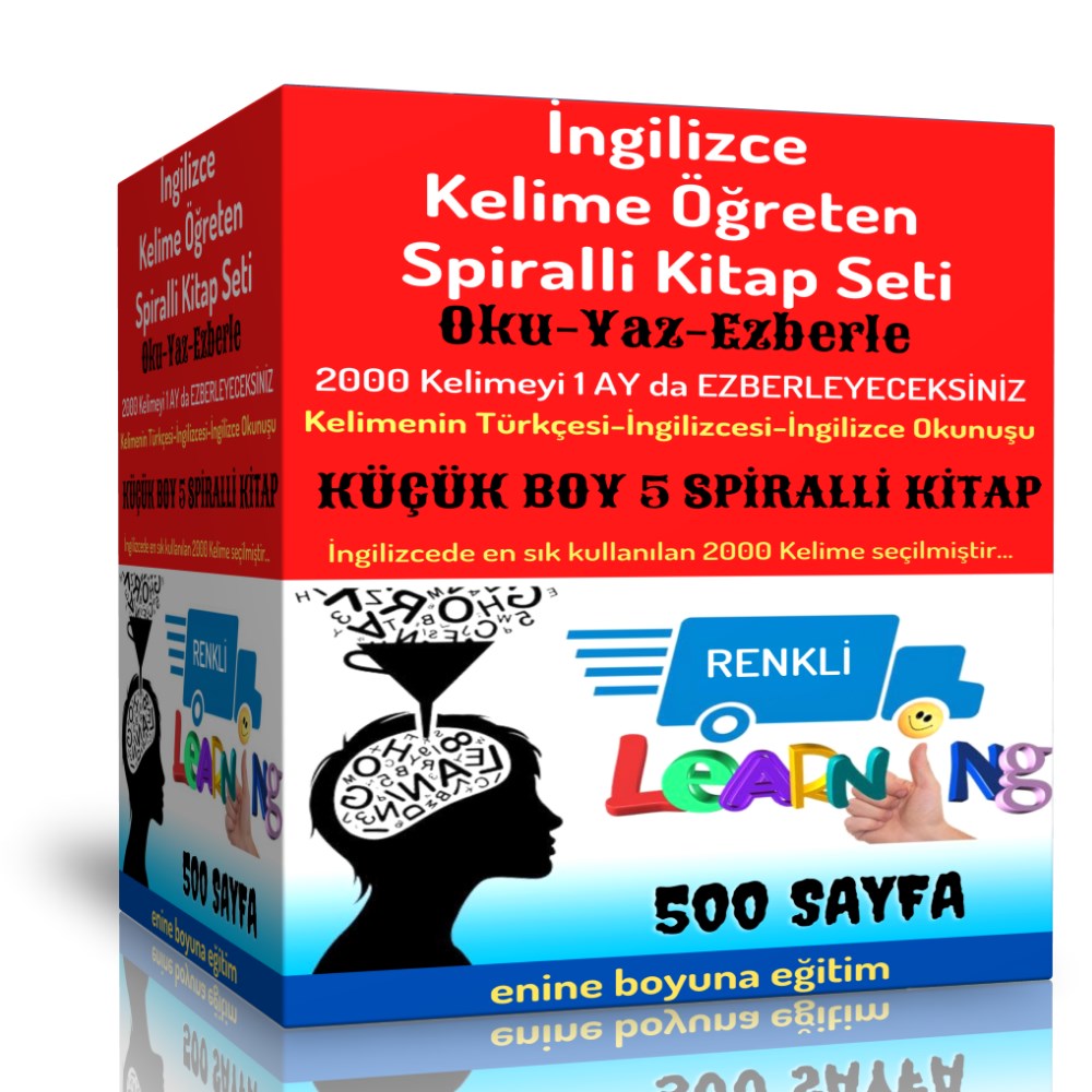 İngilizce Kelime Öğreten Kitap Seti (Küçük BOY 5 Spiralli Kitap)