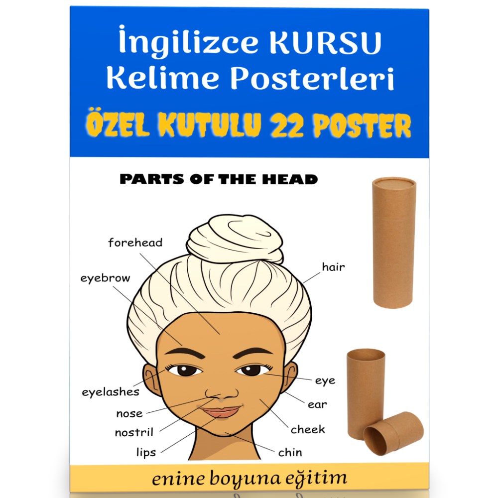 İngilizce Kursu Kelime Posterleri (22 Poster)