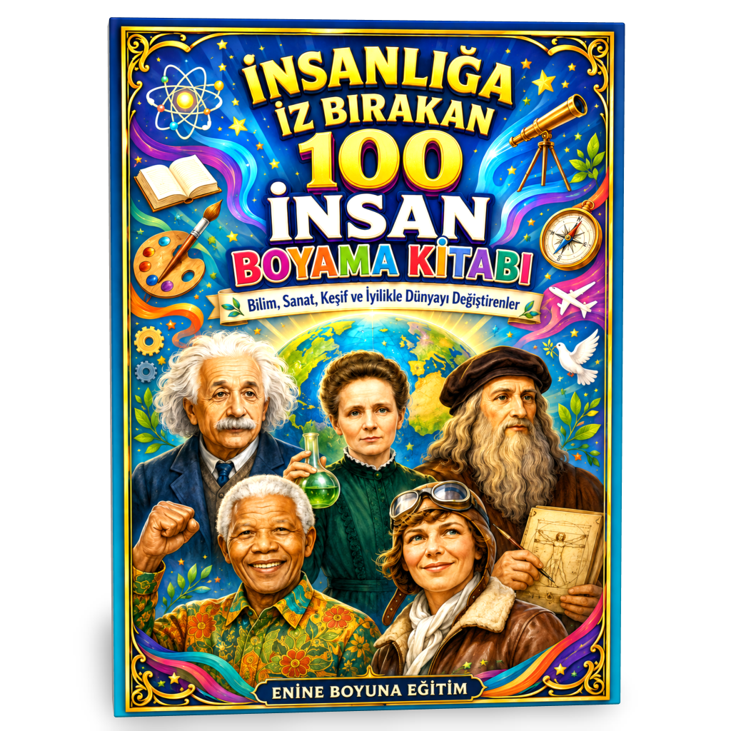 İnsanlığa İz Bırakan 100 İnsan Boyama Kitabı 