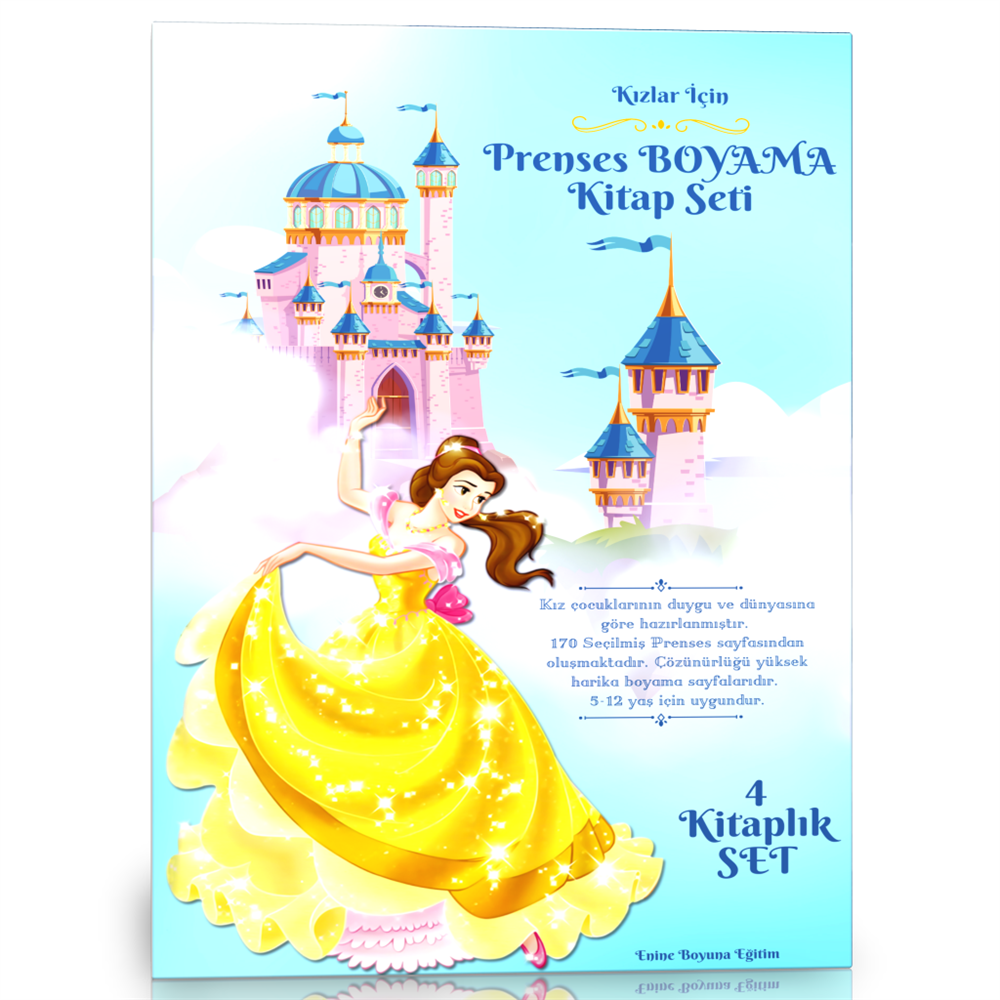 Kızlar İçin Prenses Boyama Kitap Seti (4 Kitap)